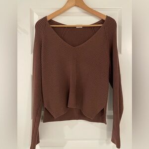 Abercrombie & Fitch Brown Ribbed Knit Sweater, Soft Collection, Small